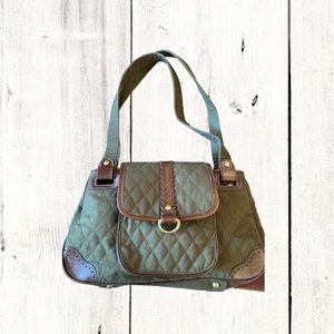 Vera Bradley olive green with brown trim purse- NWOT